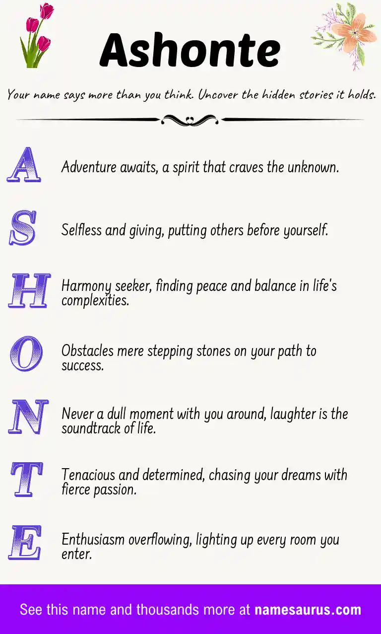 Acrostic poem about Ashonte.