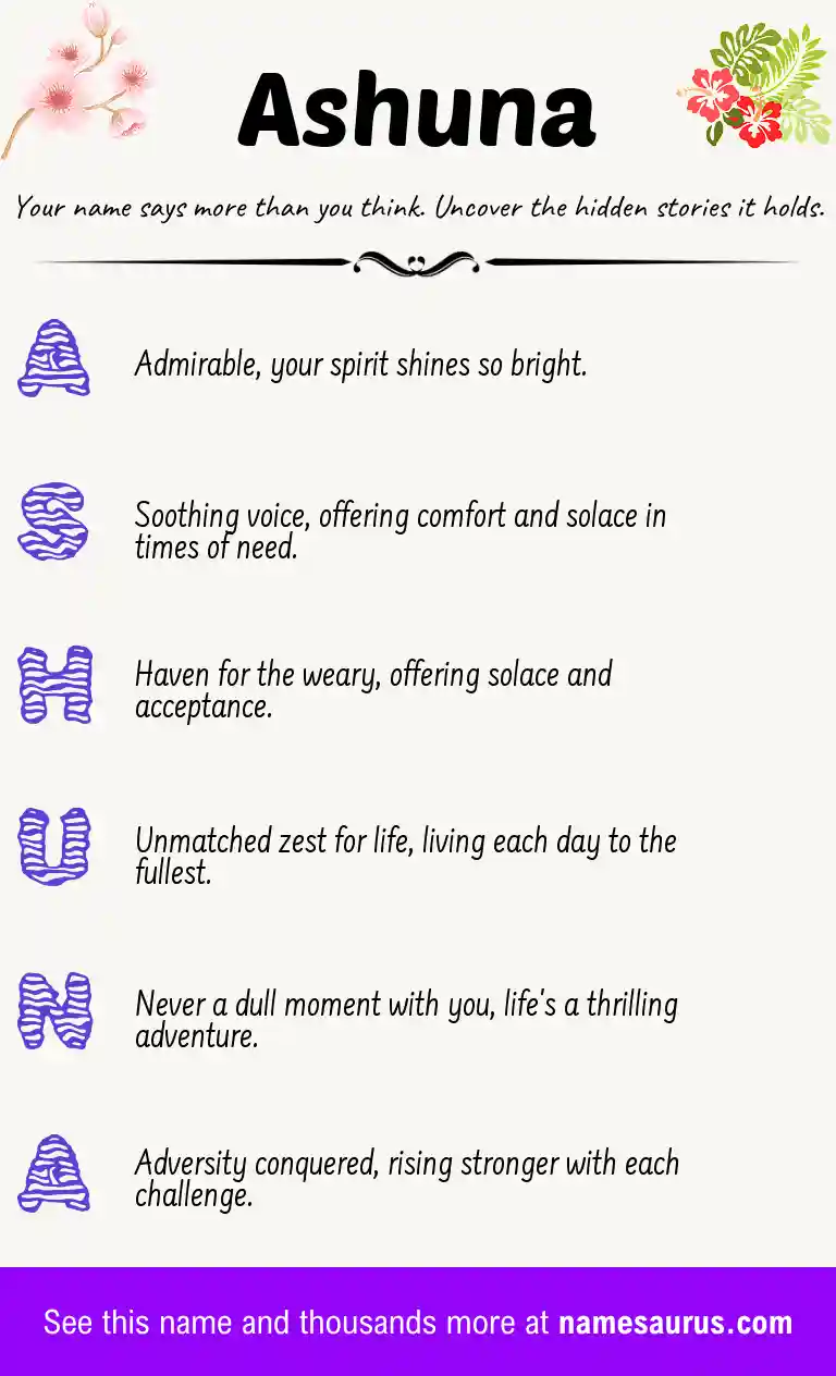 Acrostic poem about Ashuna.