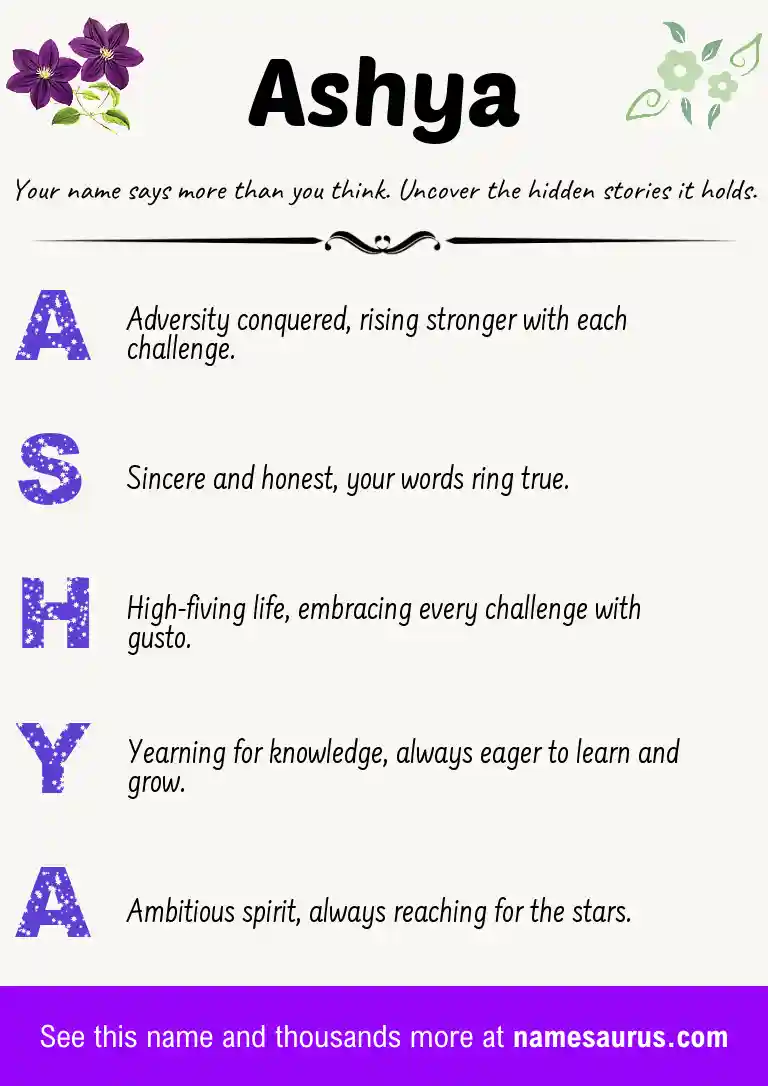 Acrostic poem about Ashya.