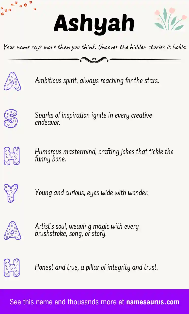Acrostic poem about Ashyah.