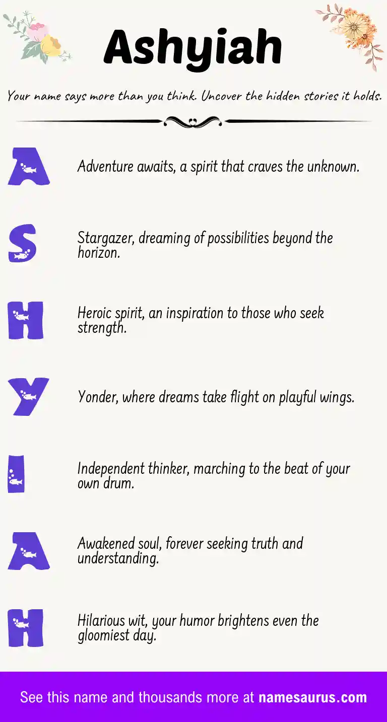 Acrostic poem about Ashyiah.