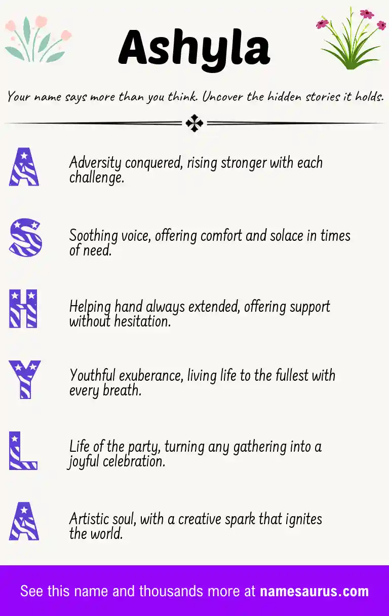 Acrostic poem about Ashyla.