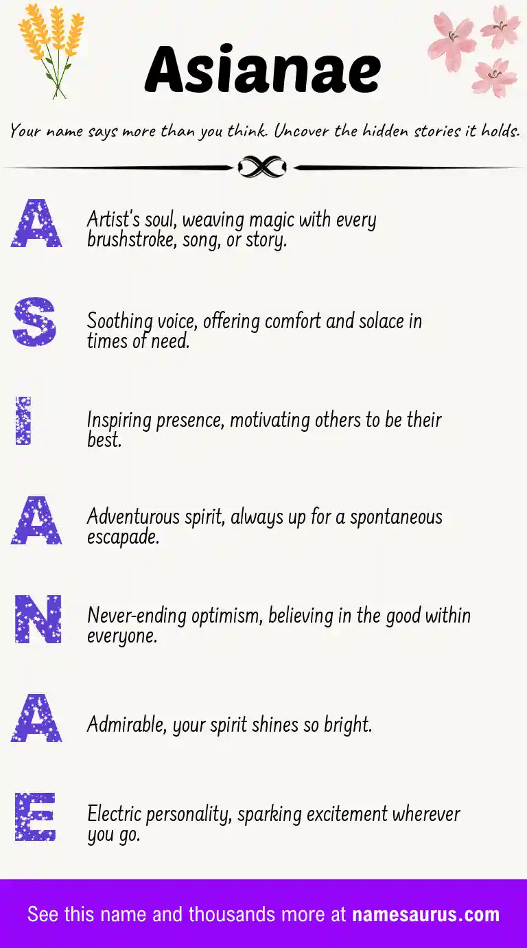 Acrostic poem about Asianae.