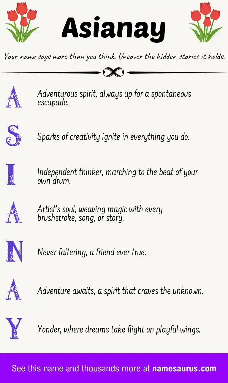 Acrostic poem about Asianay.