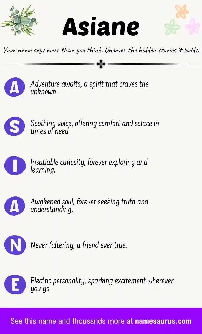 Acrostic poem about Asiane.