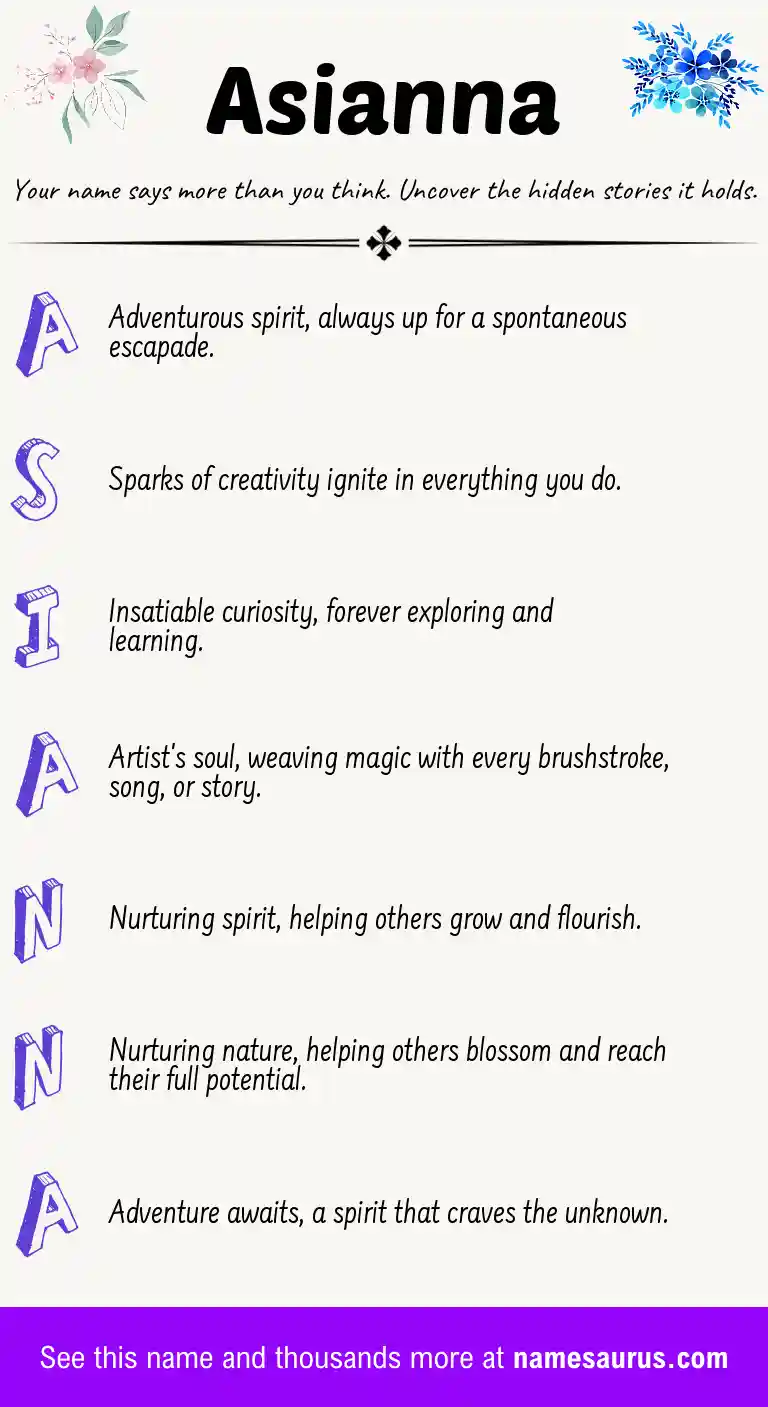 Acrostic poem about Asianna.
