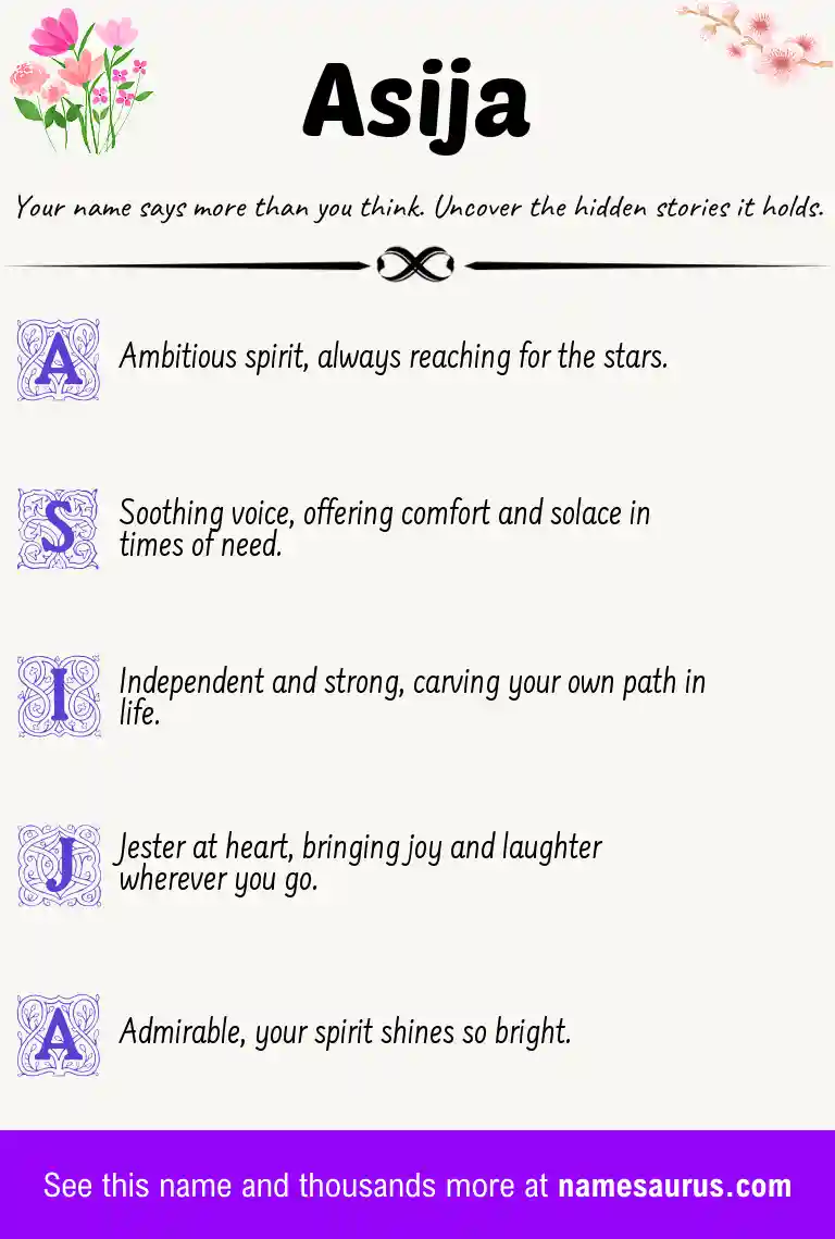 Acrostic poem about Asija.