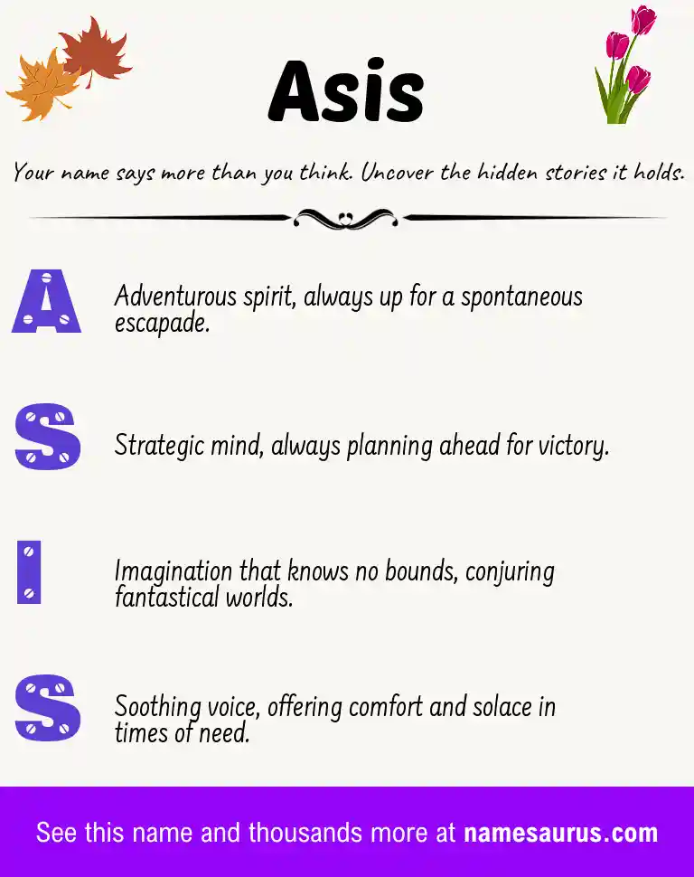 Acrostic poem about Asis.