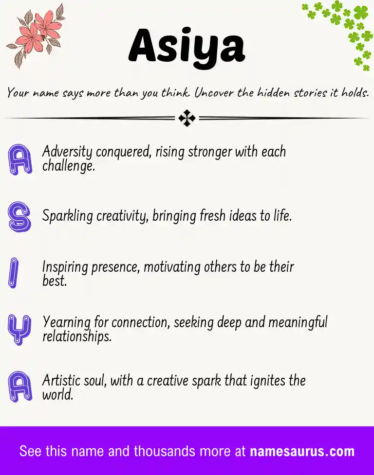 Acrostic poem about Asiya.