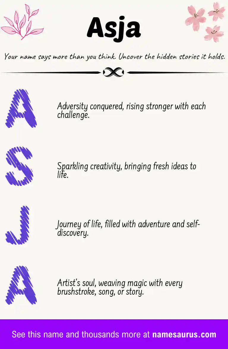 Acrostic poem about Asja.