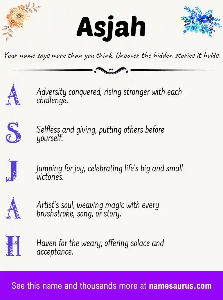 Acrostic poem about Asjah.