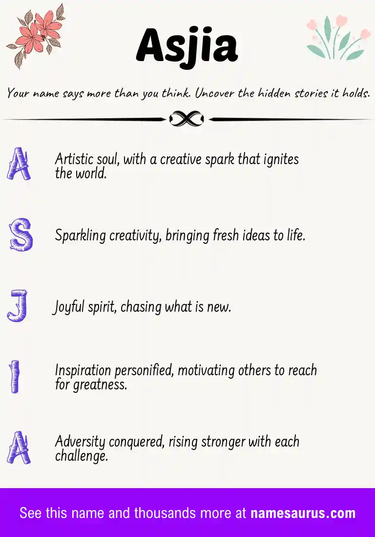 Acrostic poem about Asjia.