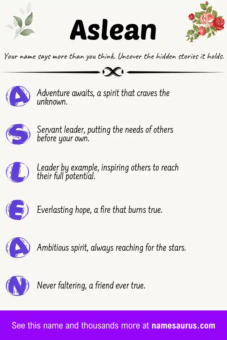 Acrostic poem about Aslean.