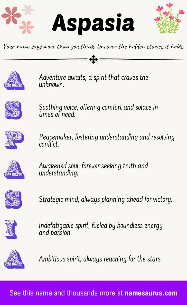 Acrostic poem about Aspasia.