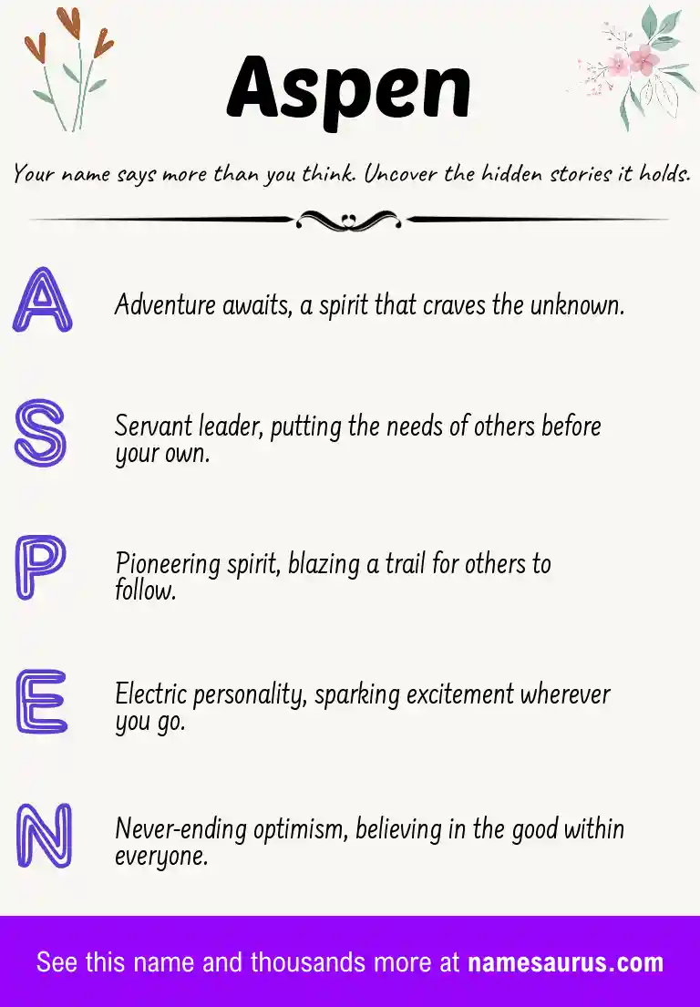 Acrostic poem about Aspen.