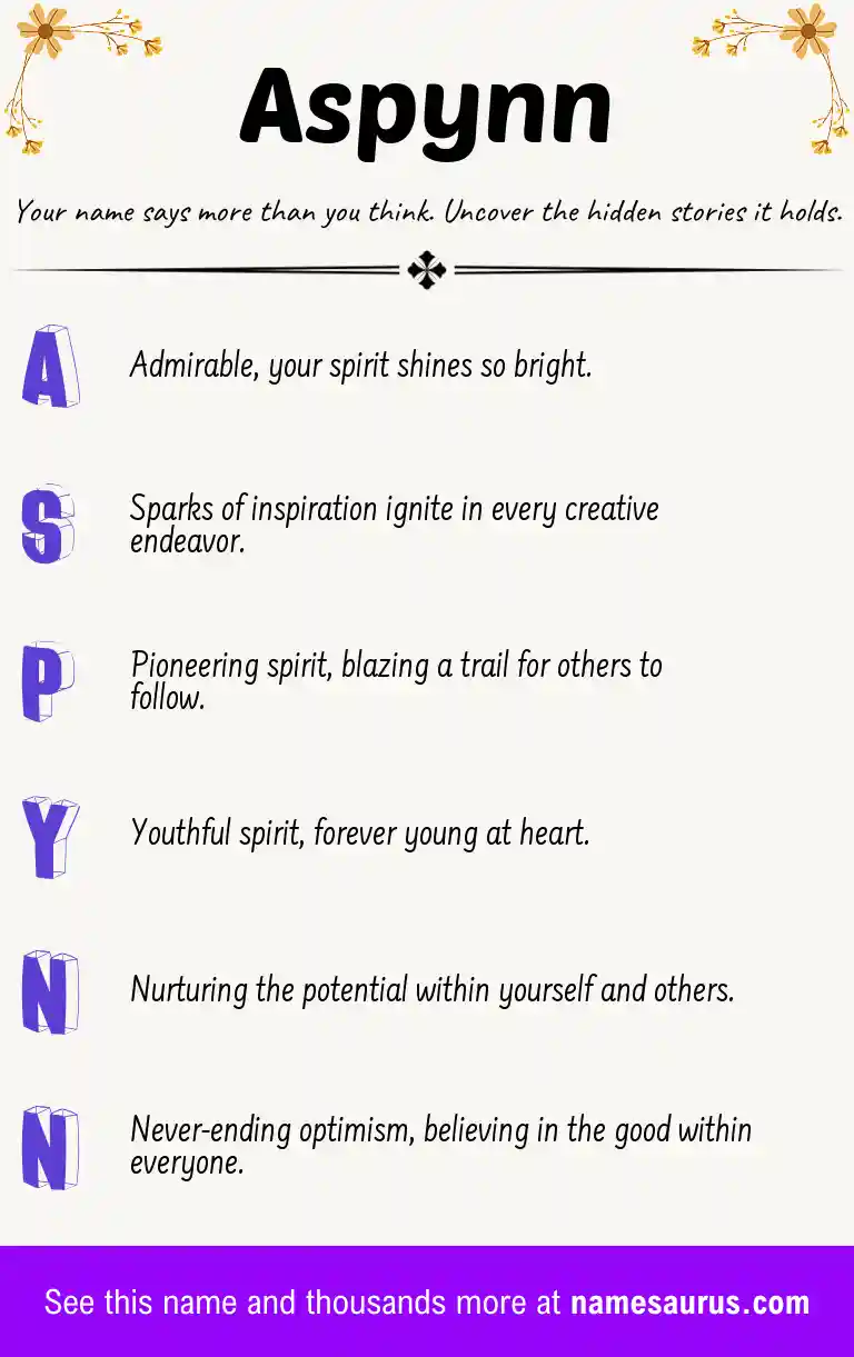 Acrostic poem about Aspynn.