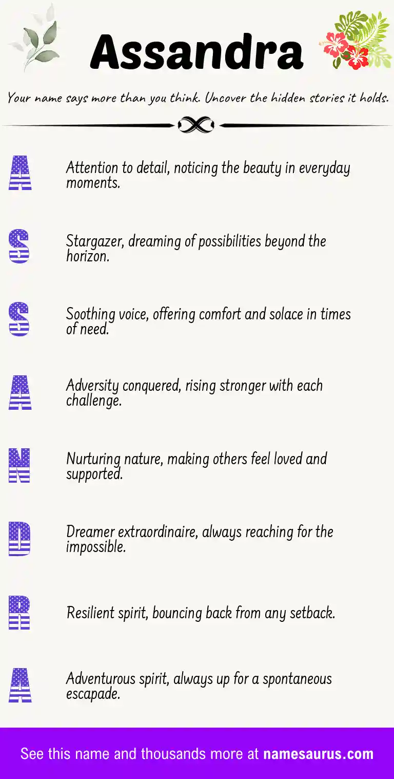 Acrostic poem about Assandra.