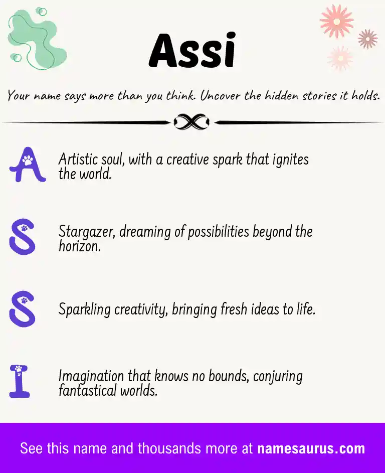 Acrostic poem about Assi.