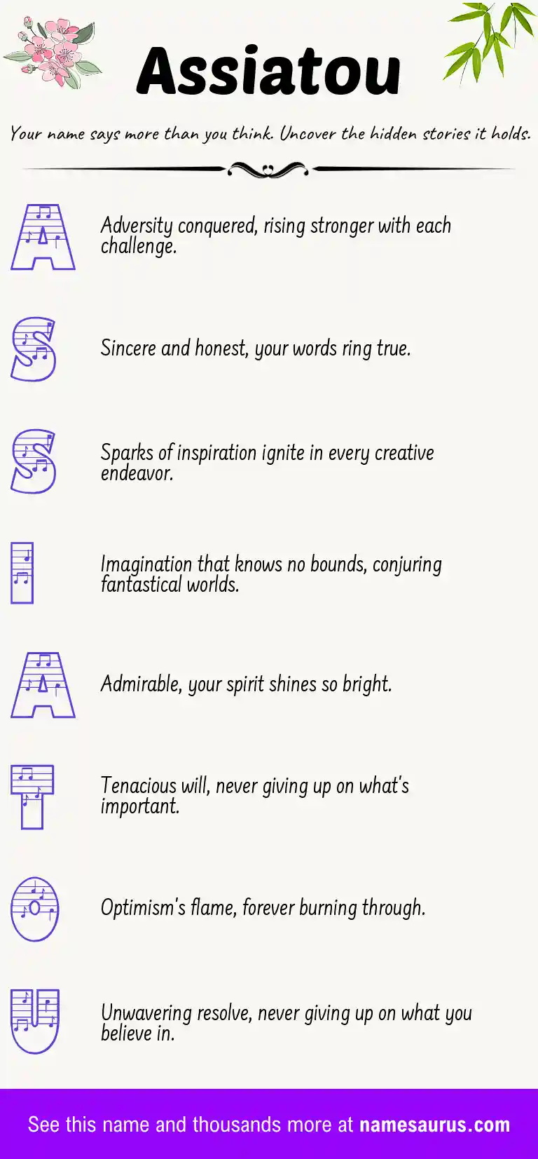 Acrostic poem about Assiatou.