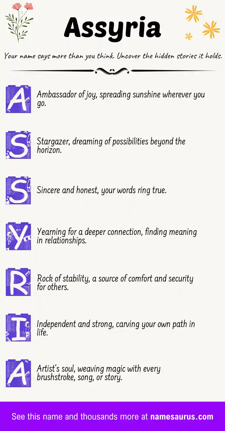 Acrostic poem about Assyria.