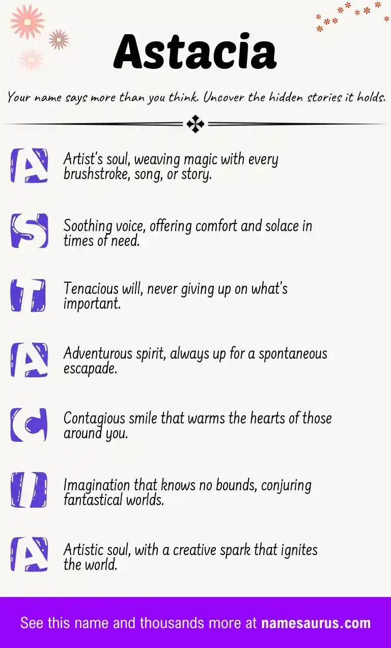 Acrostic poem about Astacia.