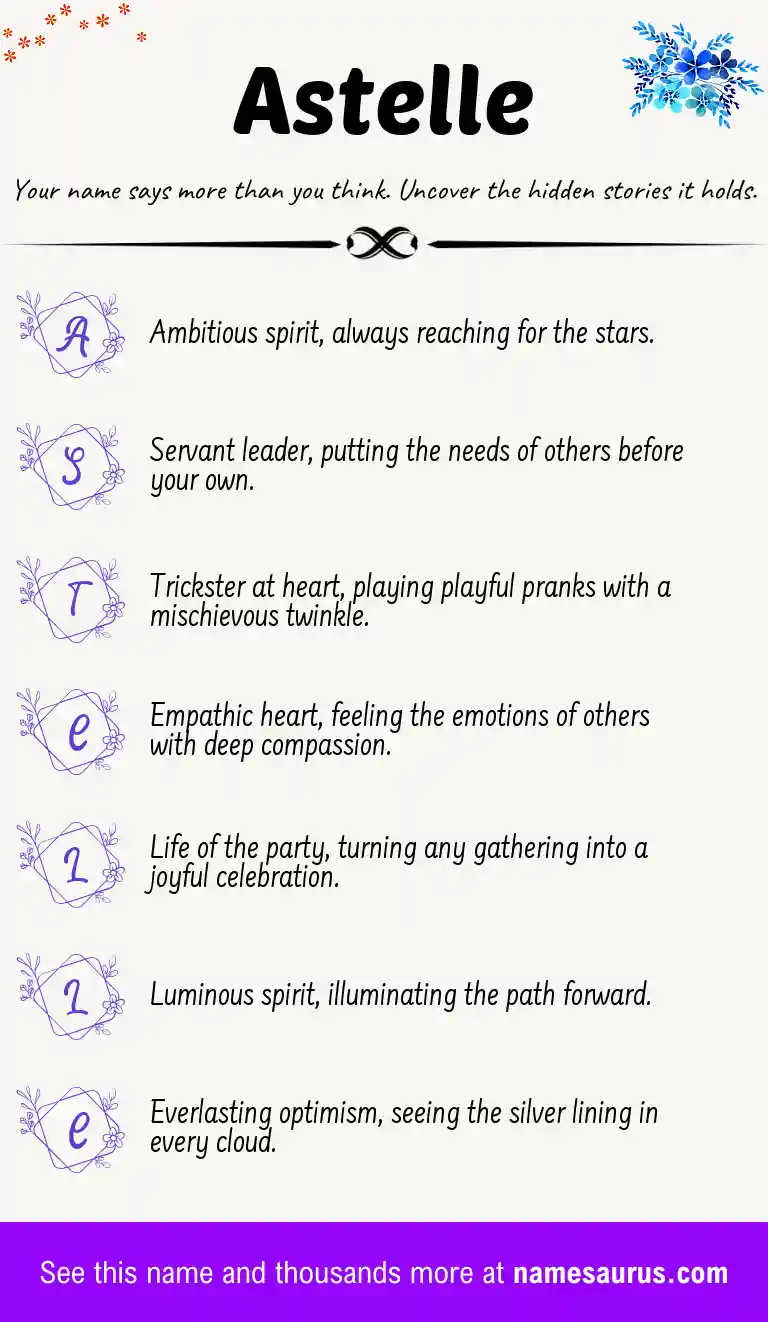 Acrostic poem about Astelle.