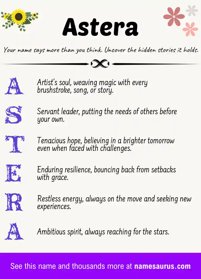 Acrostic poem about Astera.