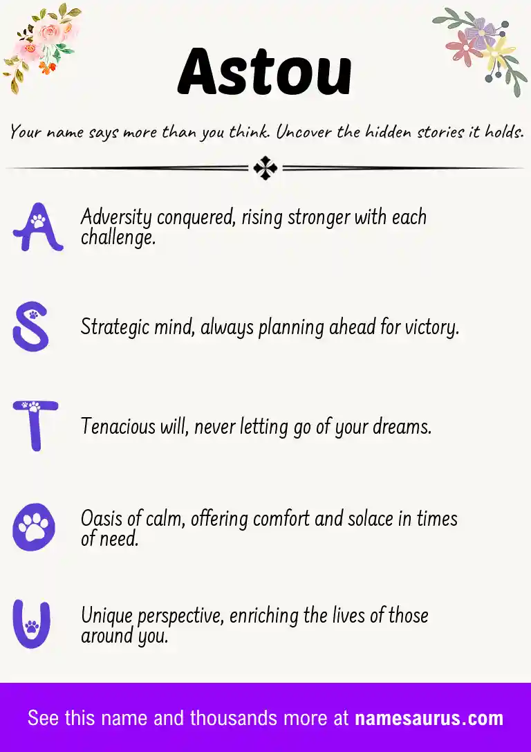 Acrostic poem about Astou.