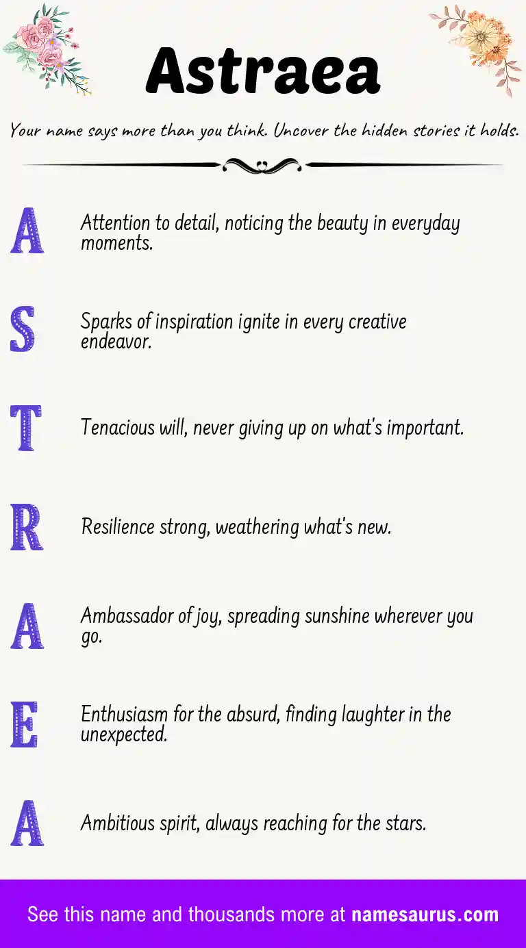 Acrostic poem about Astraea.