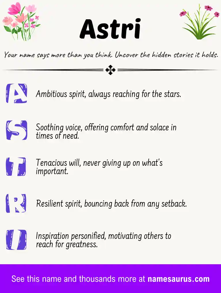 Acrostic poem about Astri.