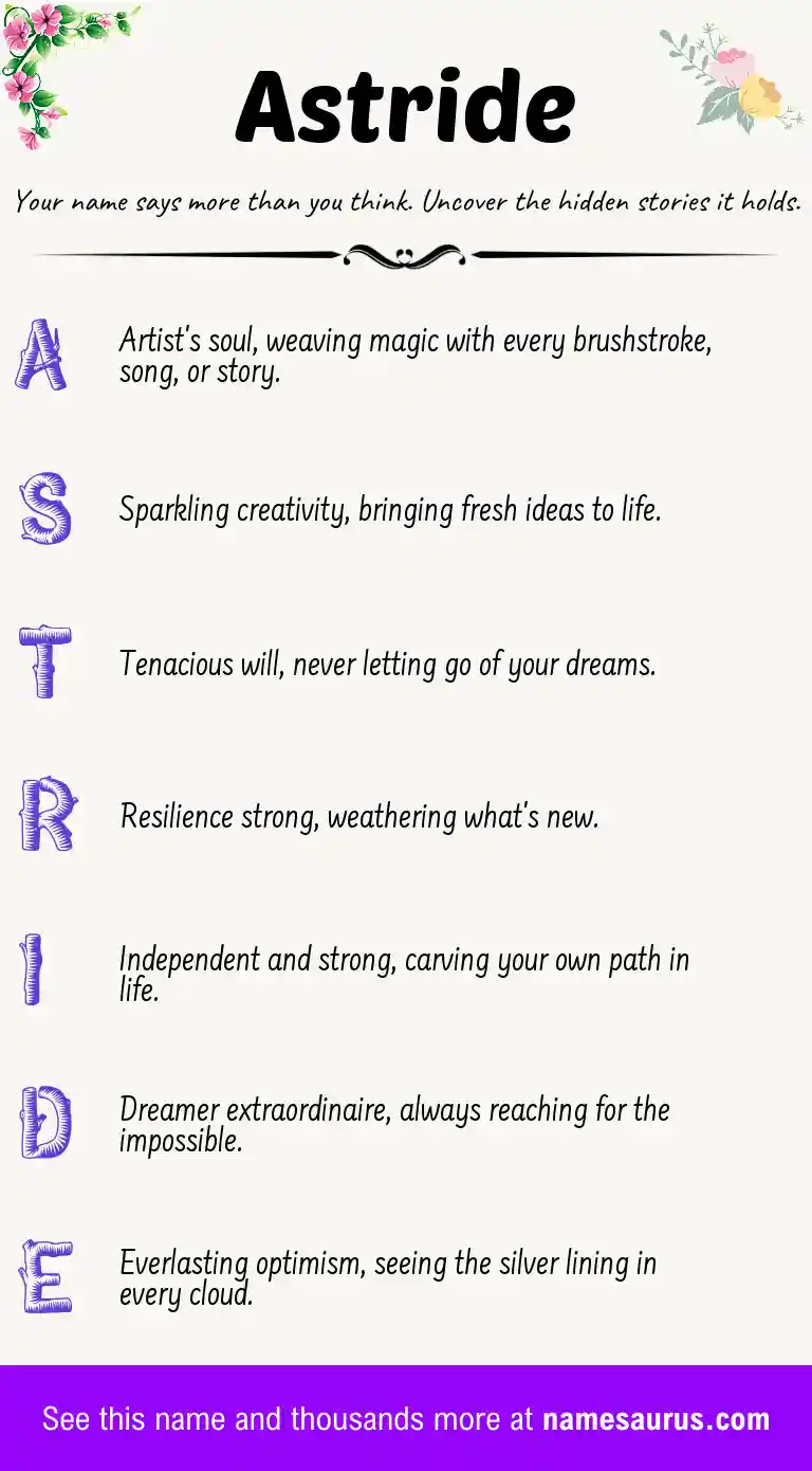 Acrostic poem about Astride.