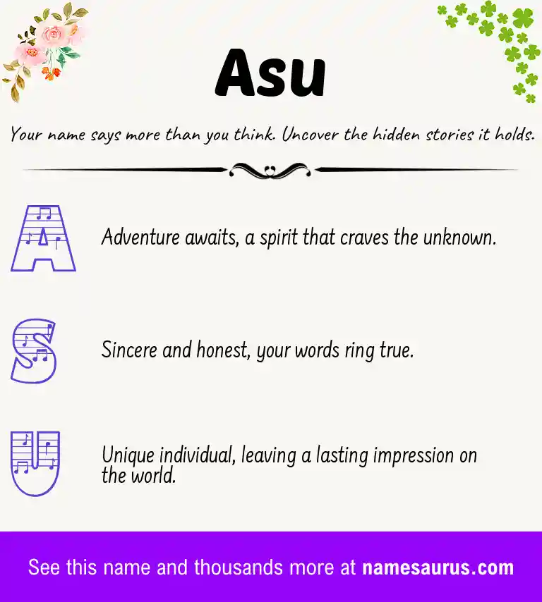 Acrostic poem about Asu.