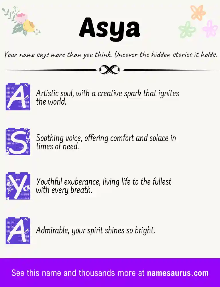 Acrostic poem about Asya.