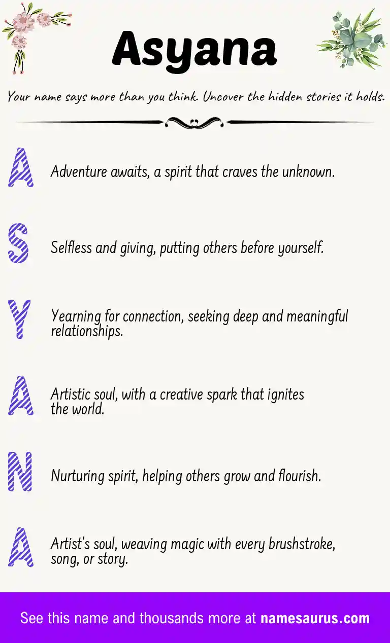 Acrostic poem about Asyana.