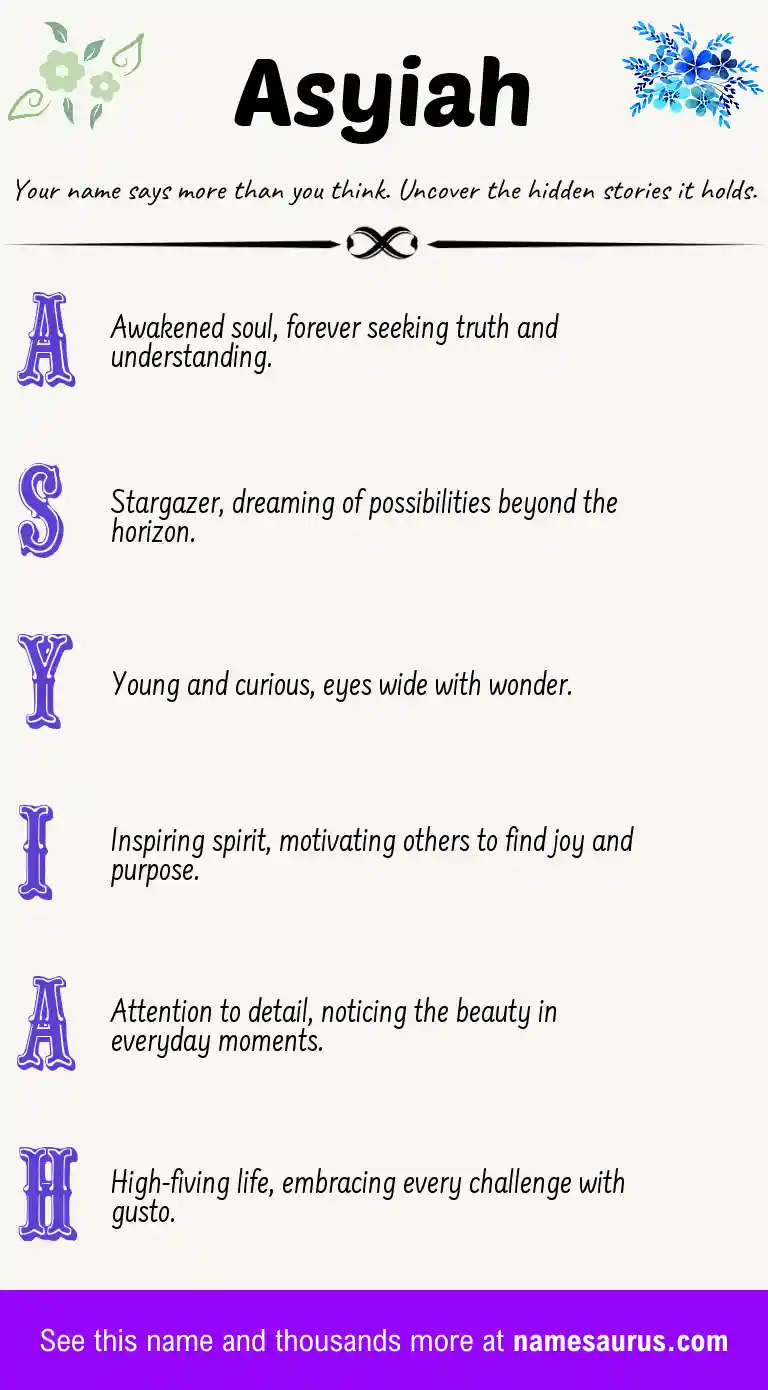Acrostic poem about Asyiah.