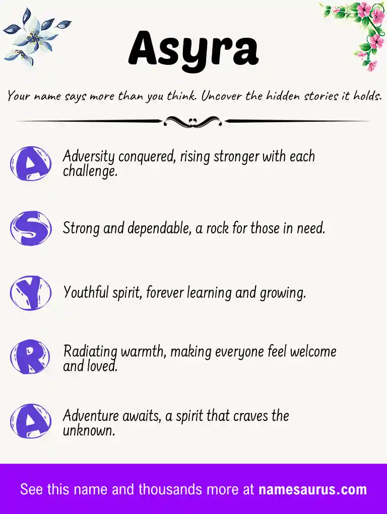 Acrostic poem about Asyra.