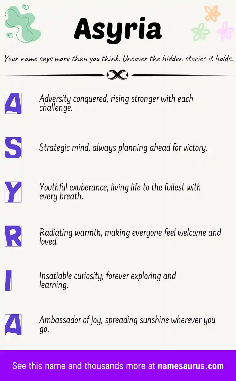 Acrostic poem about Asyria.