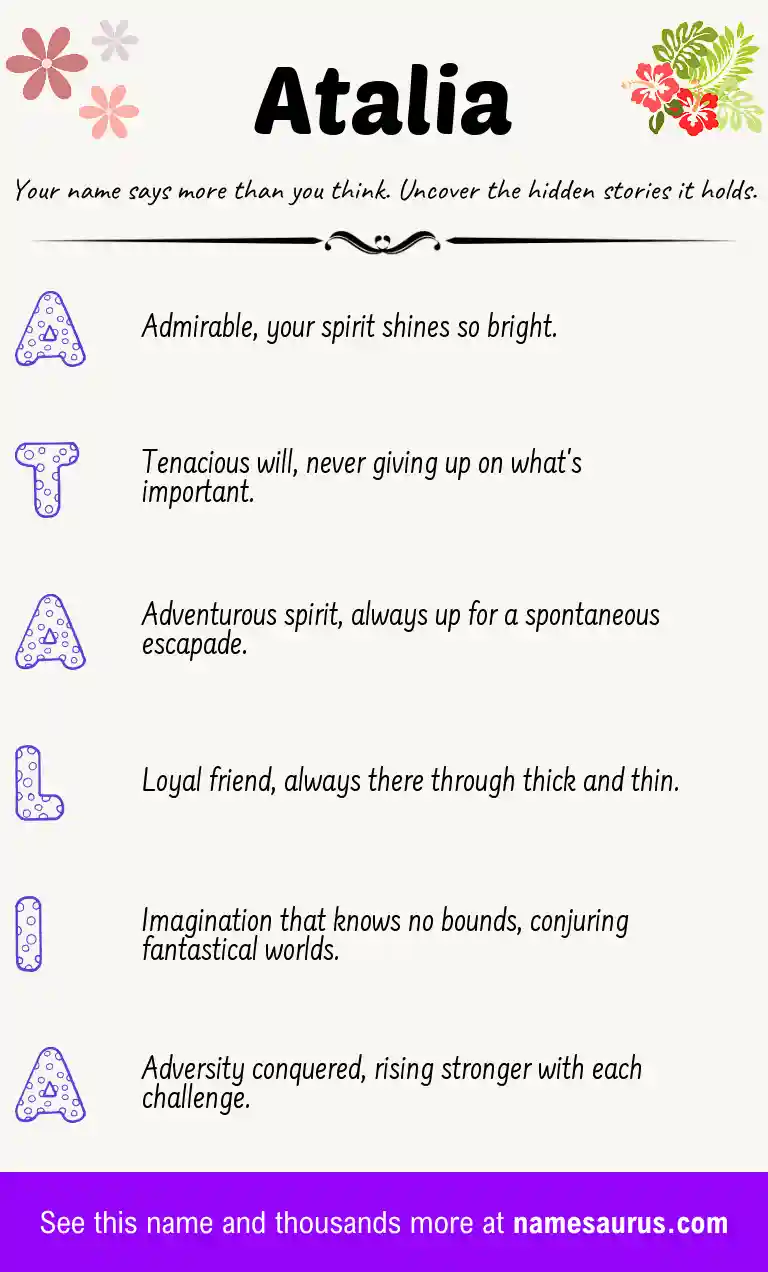 Acrostic poem about Atalia.