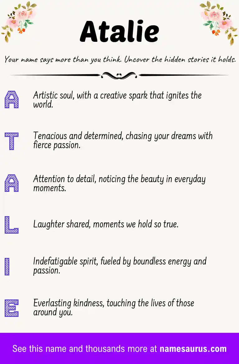 Acrostic poem about Atalie.