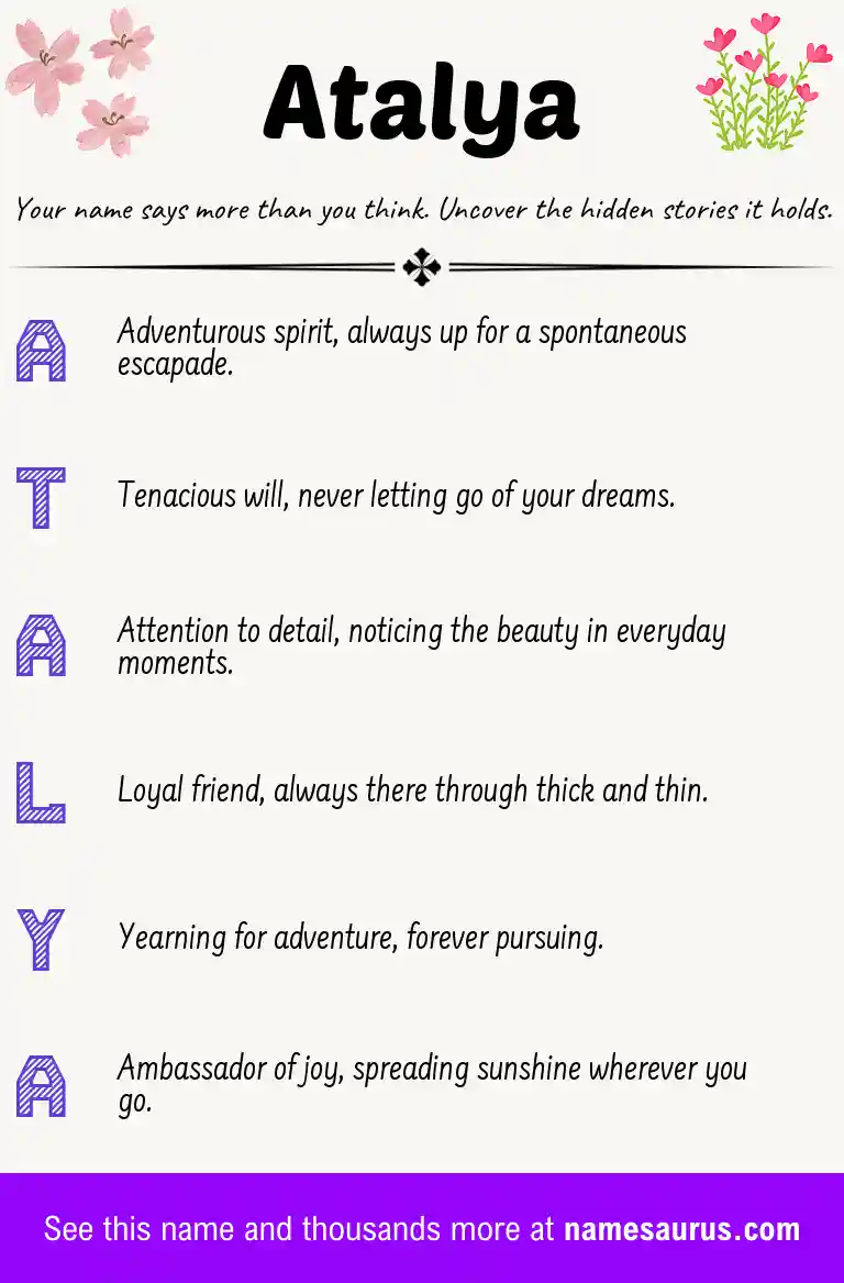 Acrostic poem about Atalya.