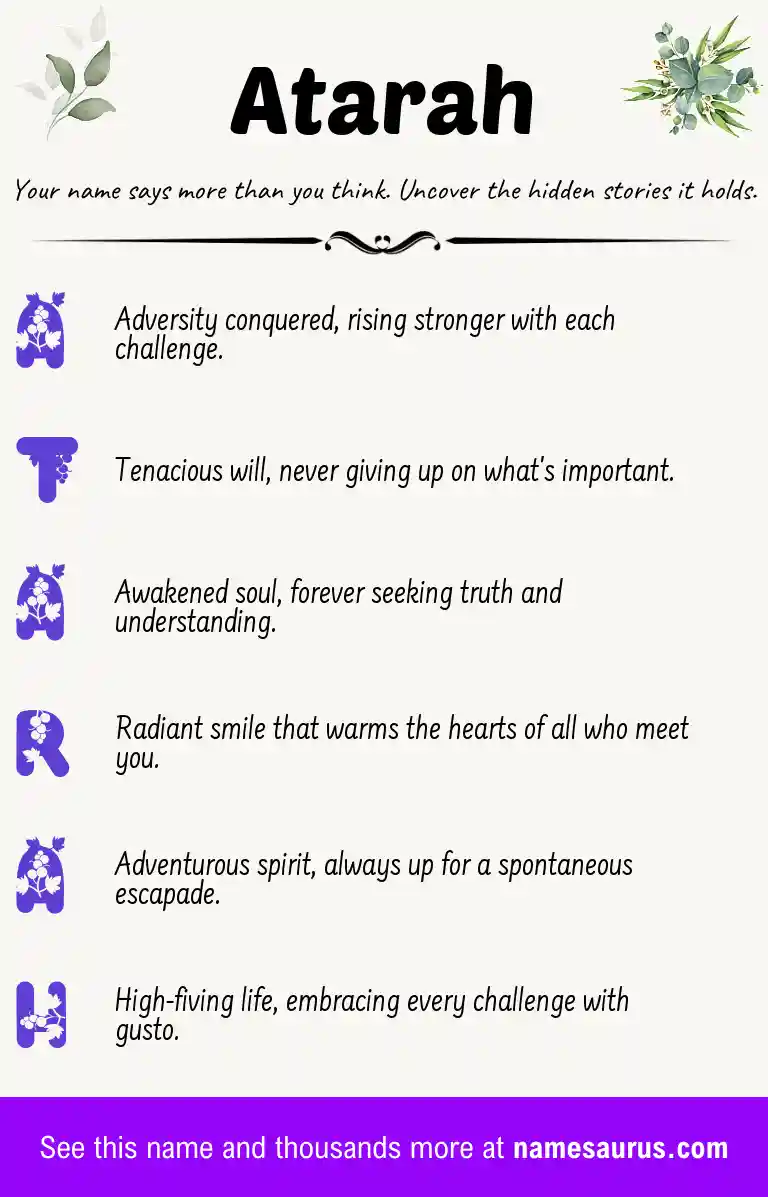 Acrostic poem about Atarah.