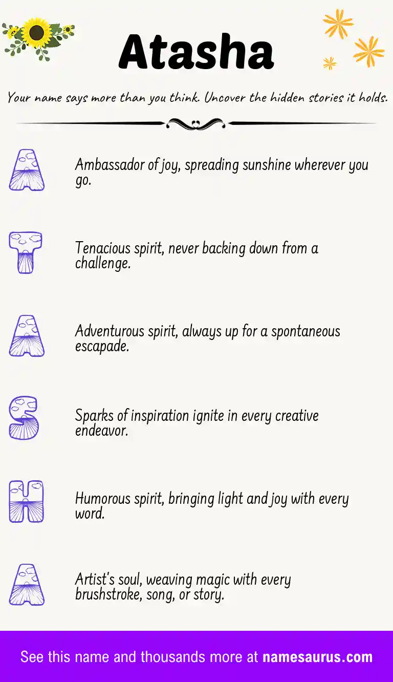 Acrostic poem about Atasha.