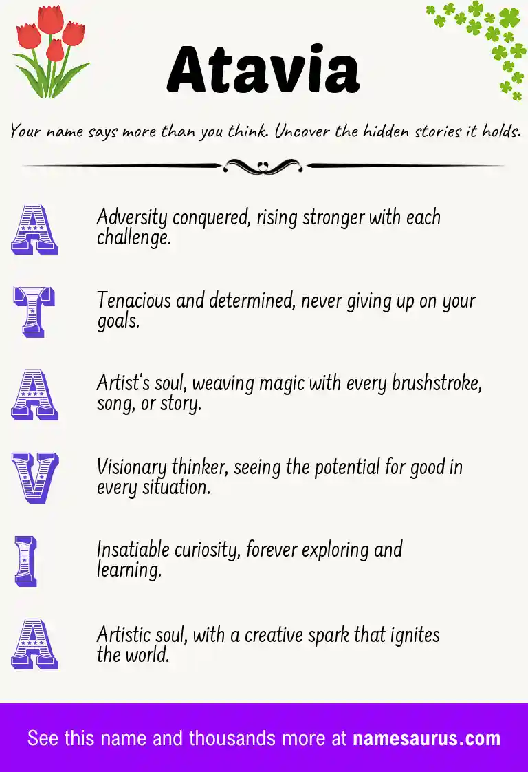 Acrostic poem about Atavia.