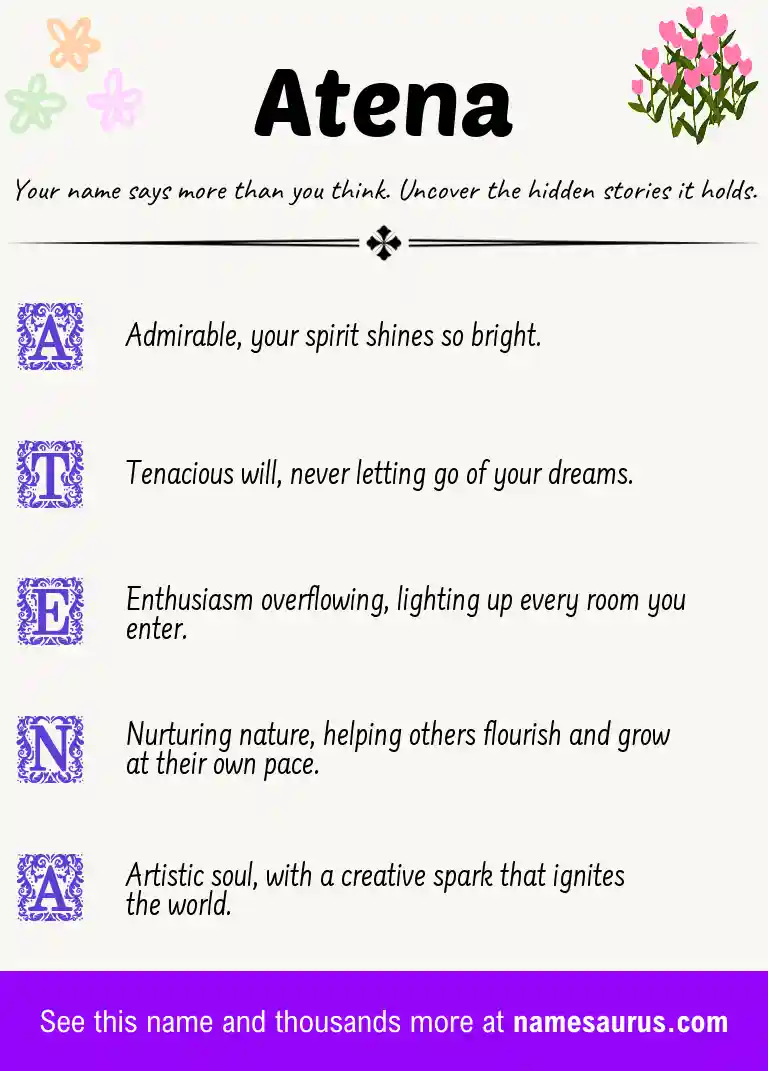 Acrostic poem about Atena.