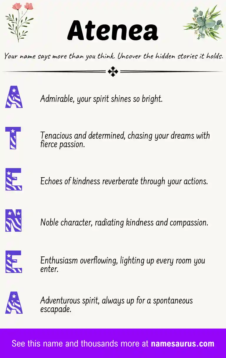 Acrostic poem about Atenea.