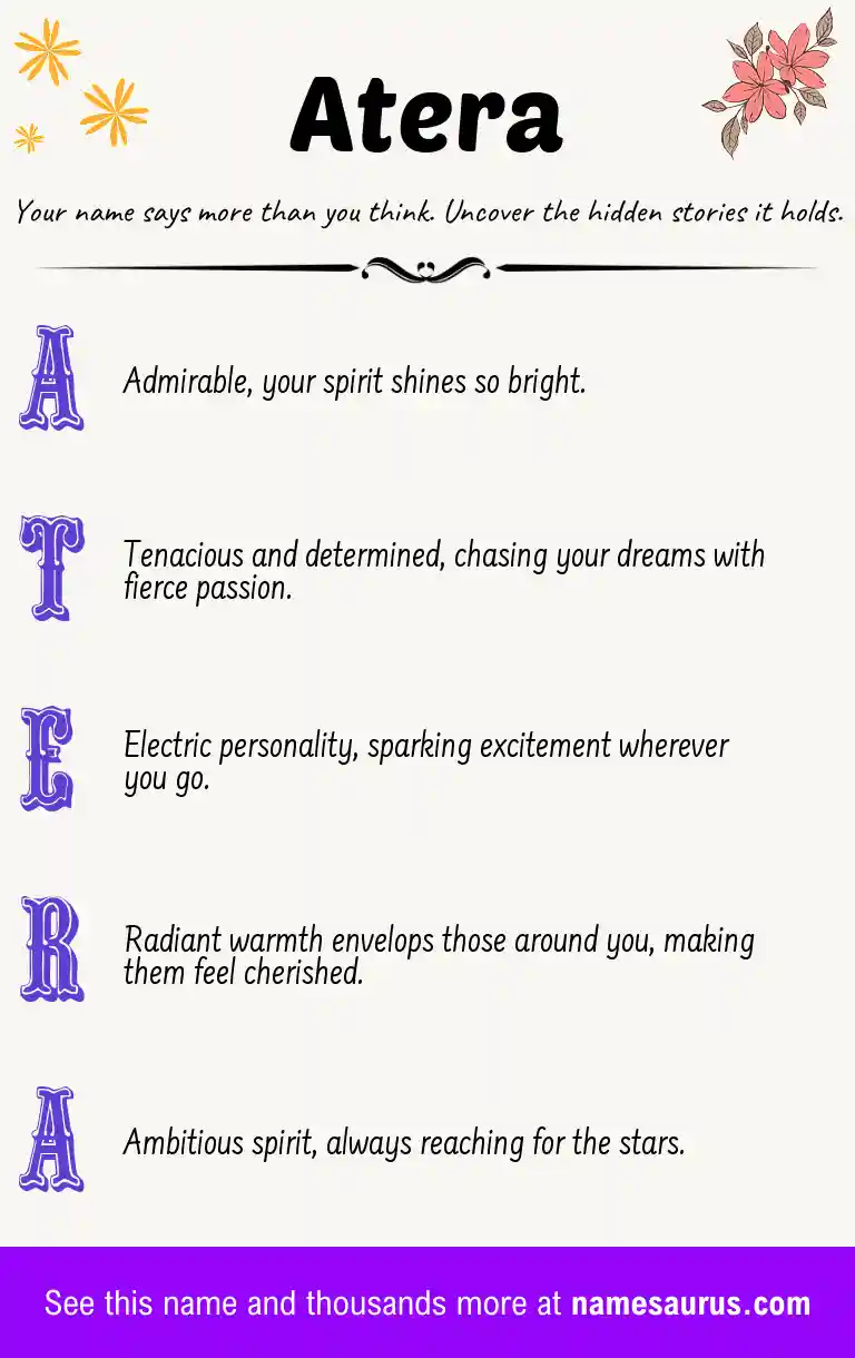 Acrostic poem about Atera.