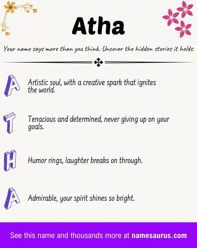 Acrostic poem about Atha.