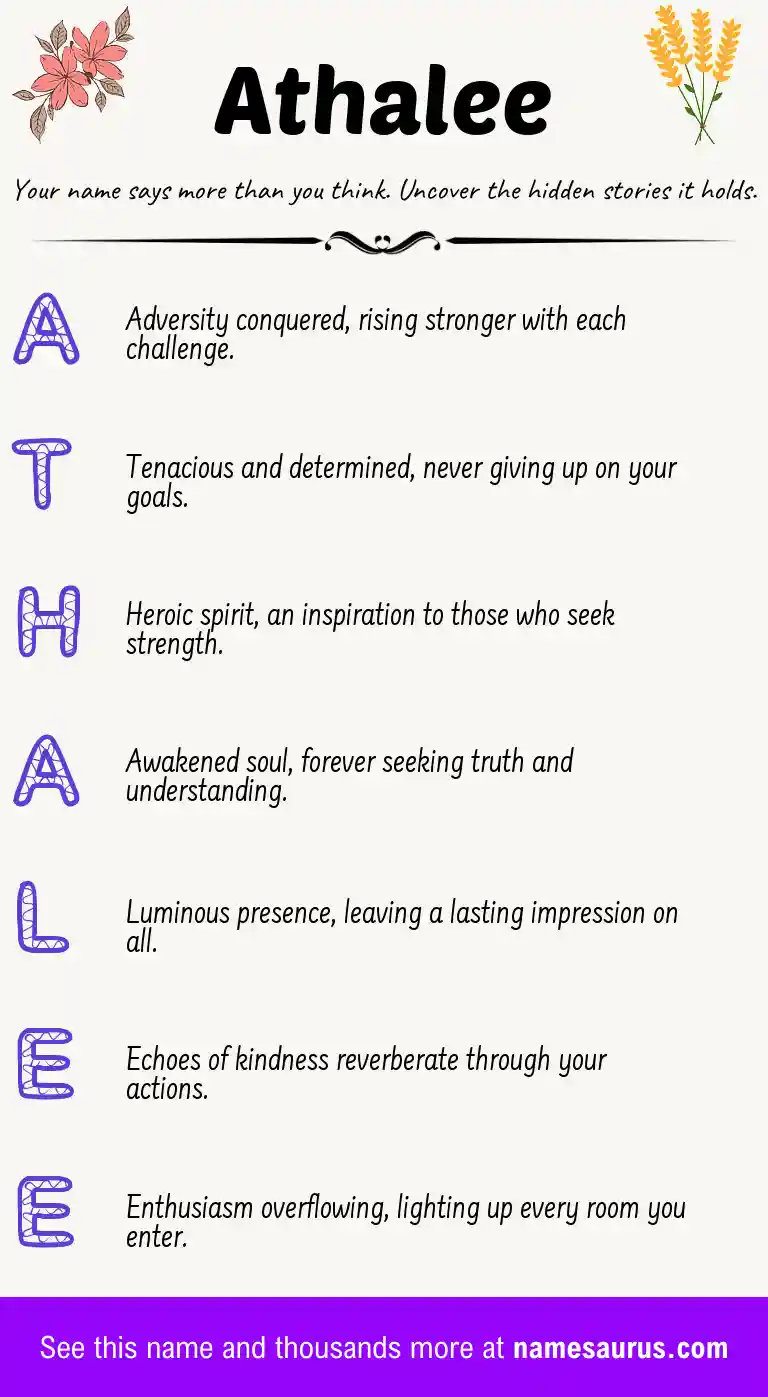 Acrostic poem about Athalee.