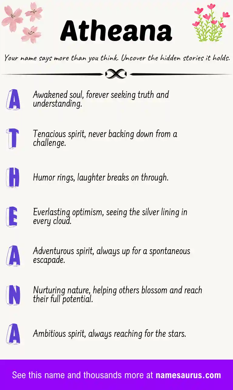 Acrostic poem about Atheana.