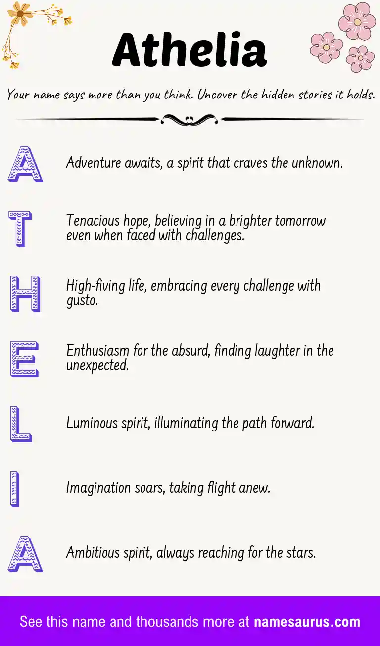 Acrostic poem about Athelia.